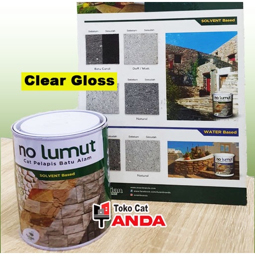 Cat Batu Alam NO LUMUT Clear Gloss - Clear Batu Alam - Clear Mengkilap Batu Alam
