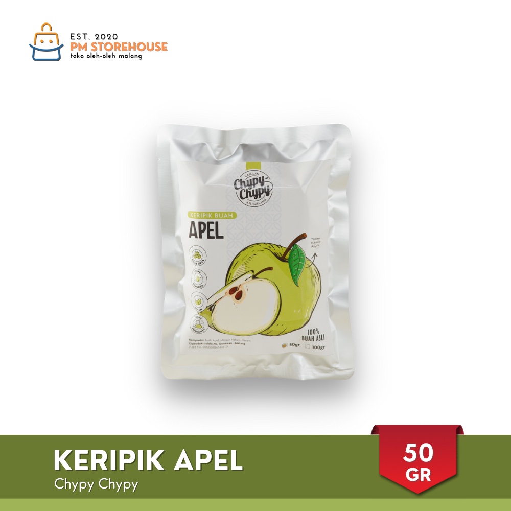 Keripik Buah Apel Kualitas Super Chypy - Kemasan 50GR