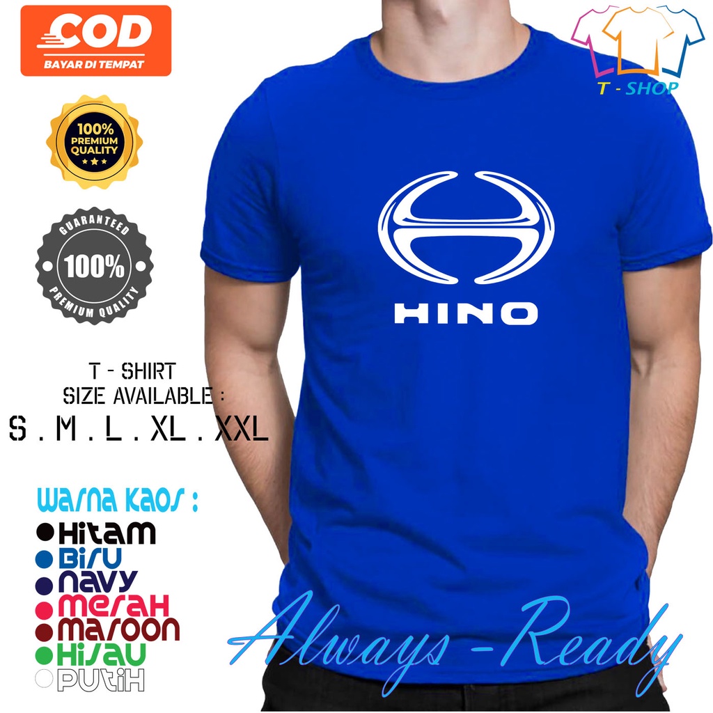 Kaos Baju Hino Logo / Kaos Truk Otomotif / Kaos Mobil Pria Wanita Keren