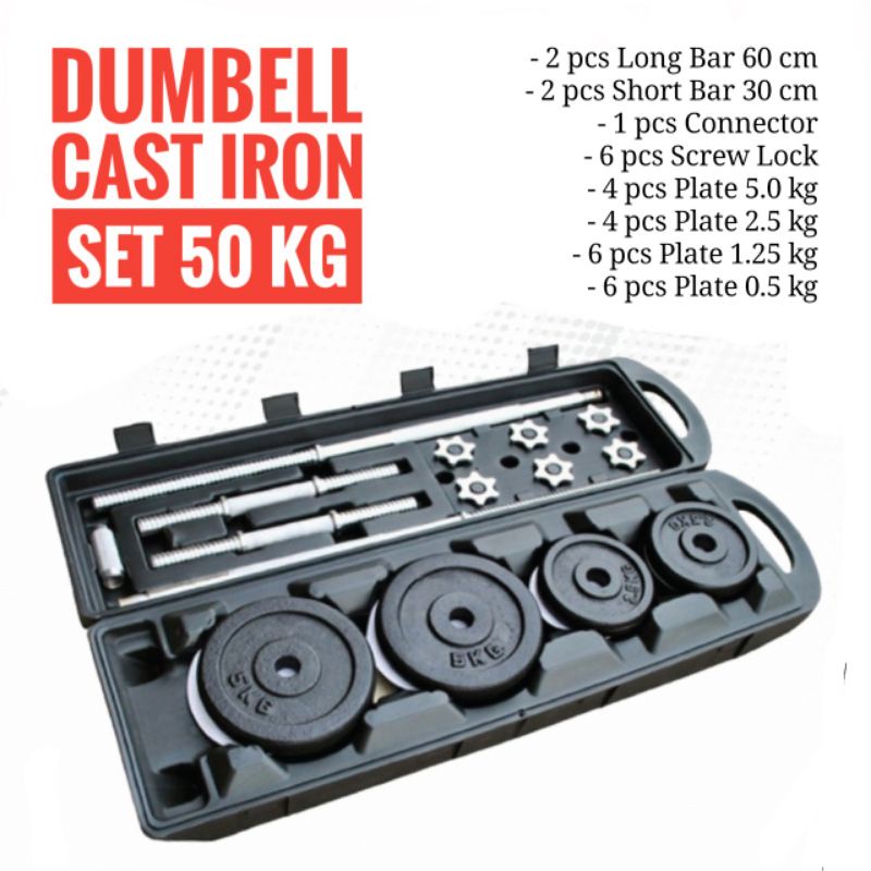 Dumbell Set 50 Kg Dumbell Set Cast Iron 50Kg Black Paint York Licensed