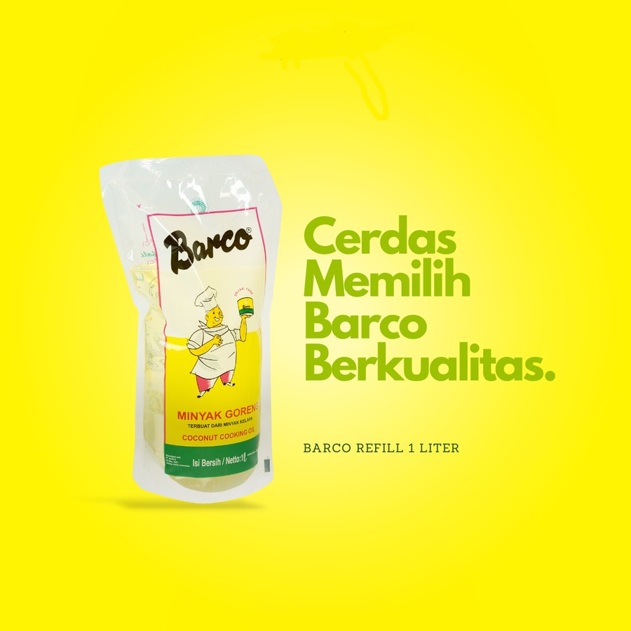 MINYAK GORENG KELAPA BARCO 1L POUCH COCONUT OIL