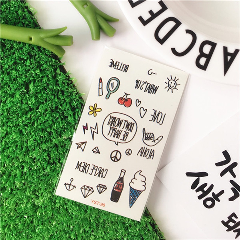 【COD】Sticker Tattoo Temporarry Emoticon Cute Tatto Water Resistant Stiker Tato Pola Kartun Lucu Stiker Tato Anime Anak-Anak Lucu Stiker -CH