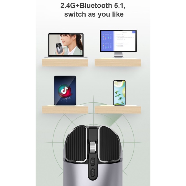 M203 - Dual Mode 2.4G Wireless USB Bluetooth Mouse PC Laptop Notebook