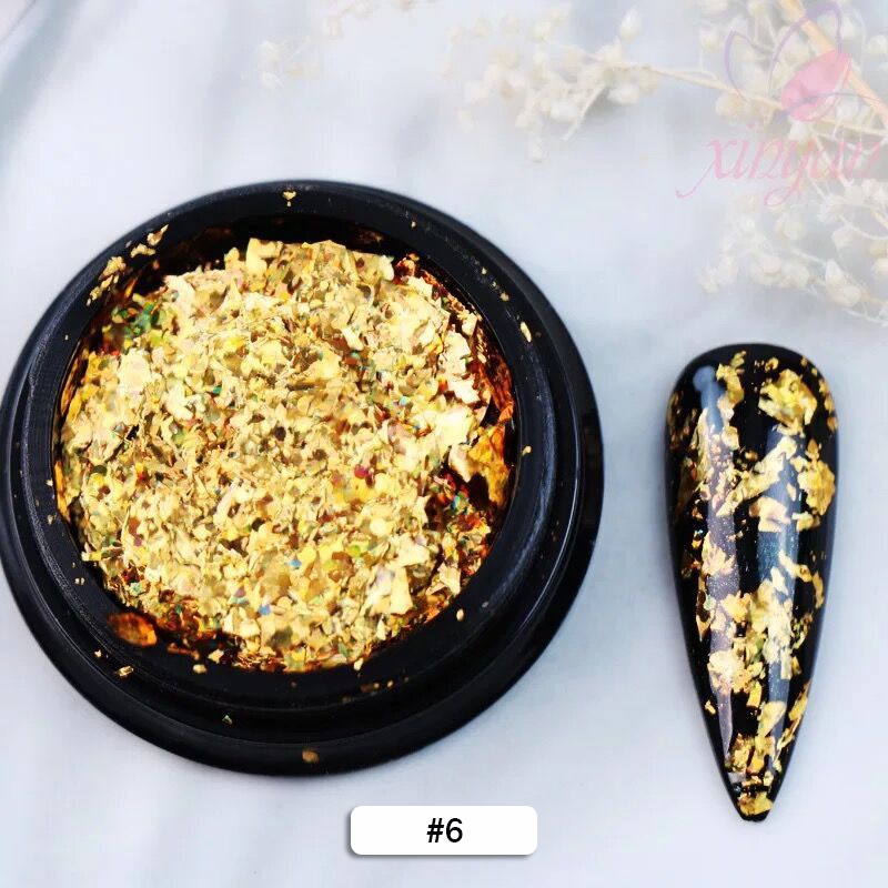 MSY FLAKE FOILS NAIL ART/KERTAS FOIL NAIL ART/HIASAN NAILART FLAKES NAIL FOIL GOLD