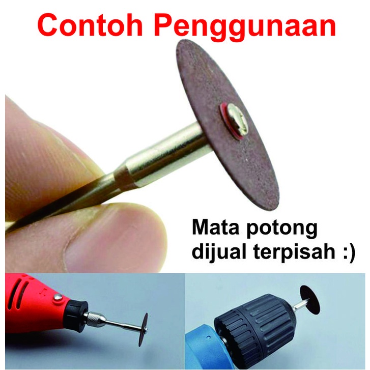 [HAEBOT] Batang As Gerinda Mini Grinder Shaft 3 mm Diamond Mandrel Besi Karbon 3.17mm Putih