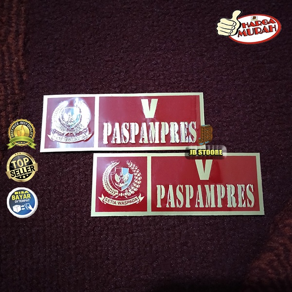 Stiker PASPAMPRES Timbul Sepasang / Stiker Plat Paspampres 2 pcs / stiker motor mobil paspampres