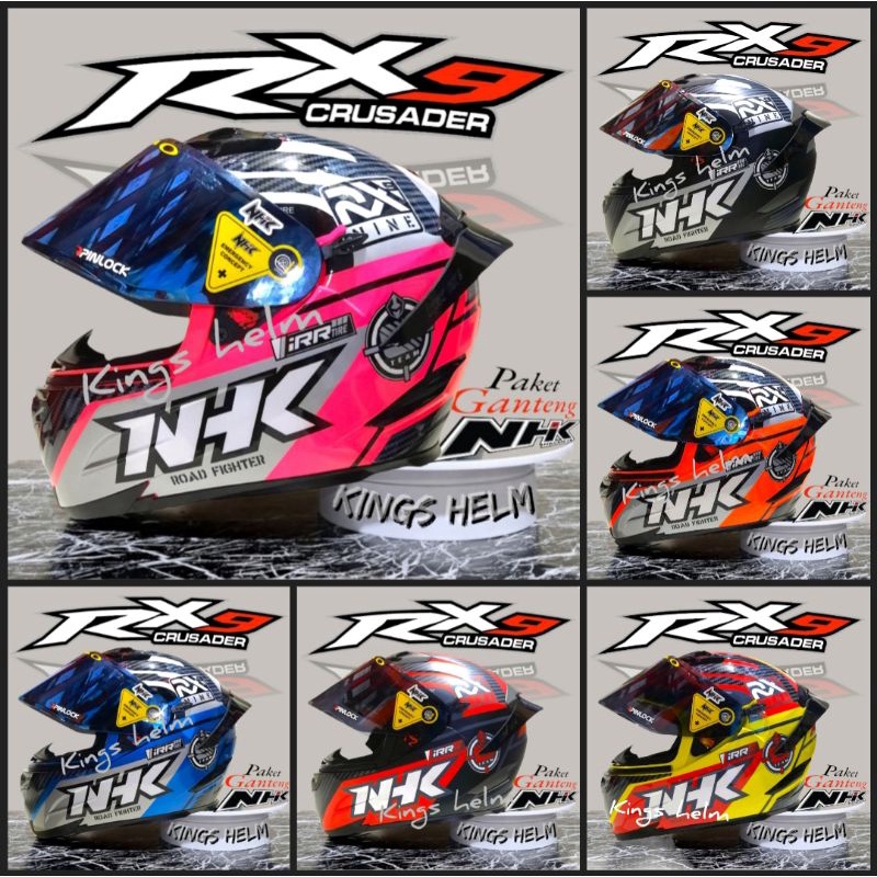 HELM NHK RX9 PAKET GANTENG MOTIF DOUBLE VISOR