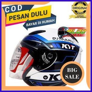 onderdil KYT DJ MARU | HELM KYT DJ MARU MOTIF #9 WHITE BLUE | ORI 140ZZ3