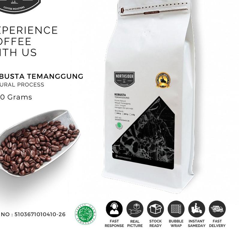 

✭ KOPI BIJI ROBUSTA TEMANGGUNG NATURAL - 1KG NORTHSIDER COFFEE ✵