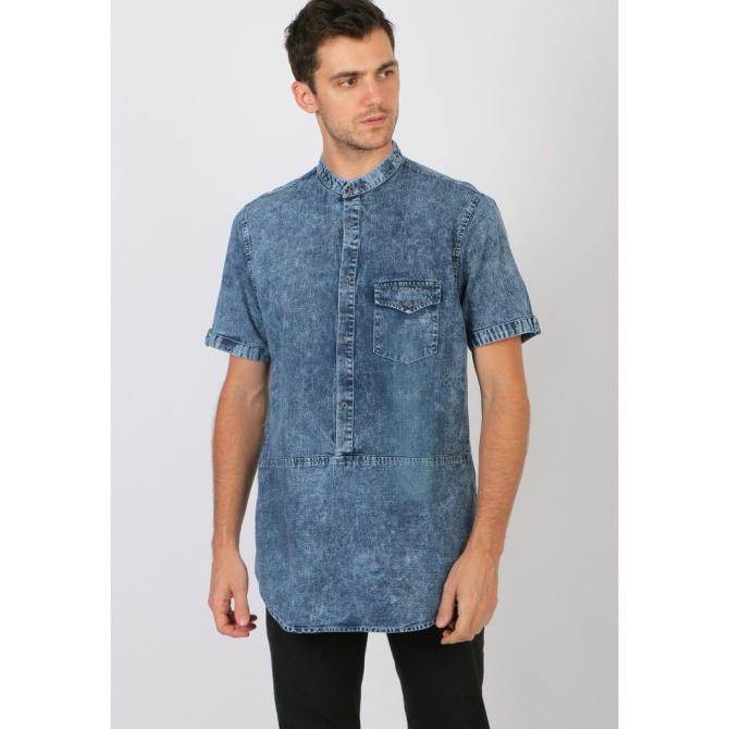 Sale Trend One Baju Koko Kurta Denim Premium Quality Lengan Pendek 1062 /BAJU KOKO PRIA/BAJU KOKO DE