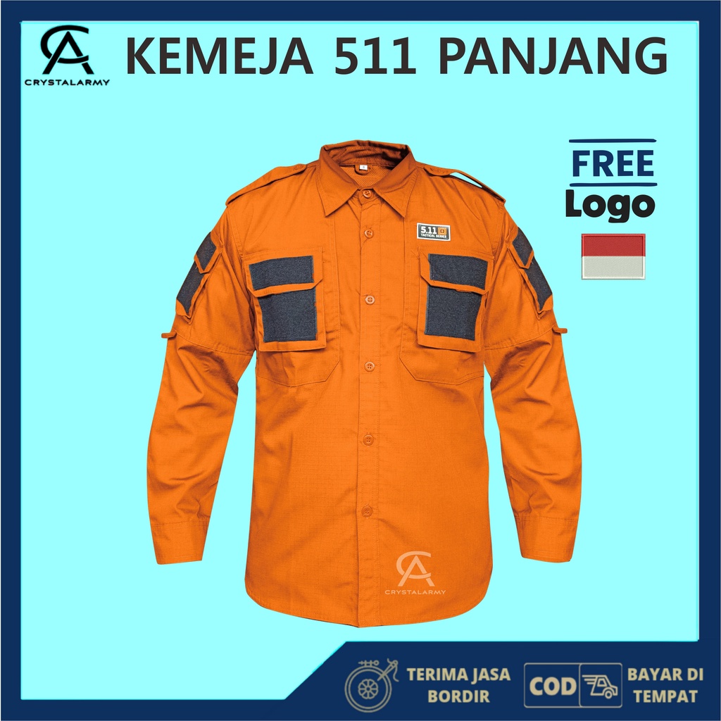 Kemeja Tactical Lengan Panjang / Baju Kerja Pria