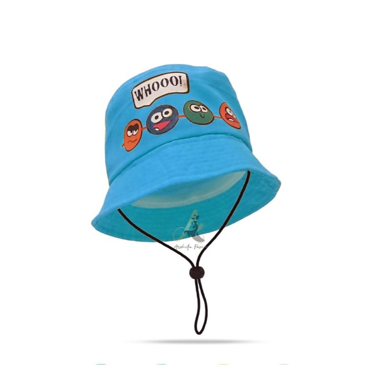 Topi Bucket Anak LAKI LAKI DAN PEREMPUAN / Bucket Hats Lucu Motif Emot Whoo