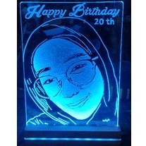 lampu akrilik siluet wajah ,lampu hias/ lampu tidur