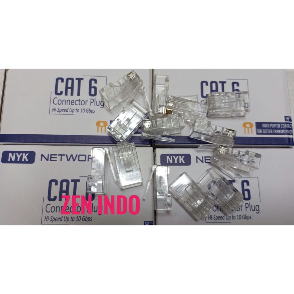 Konektor RJ45 UTP Cat6 isi 100 buah