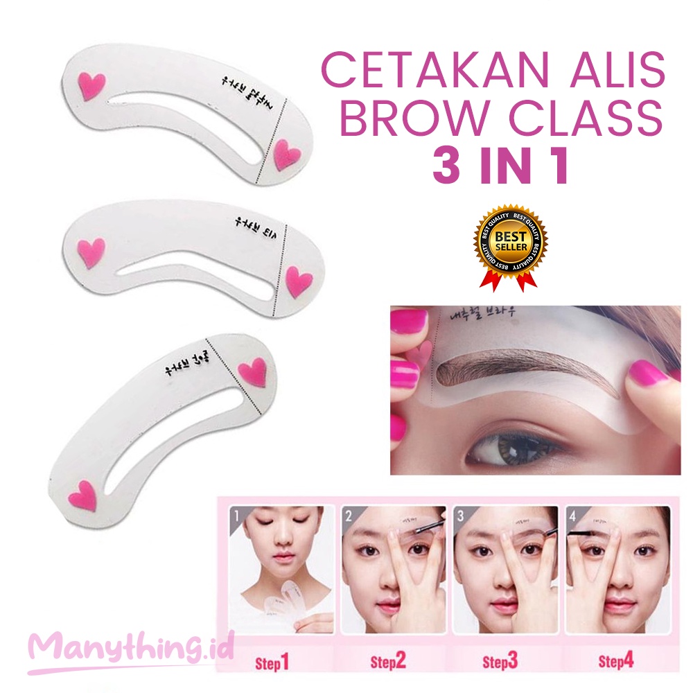 CETAKAN ALIS BROW CLASS 3 IN 1 / EYEBROW TEMPLATE / ALAT CETAK GAMBAR ALIS