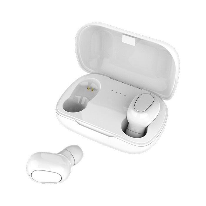 Earphone Bluetooth TWS L21 Wireless Bluetooth 5.0 Untuk Android IPhone - Putih