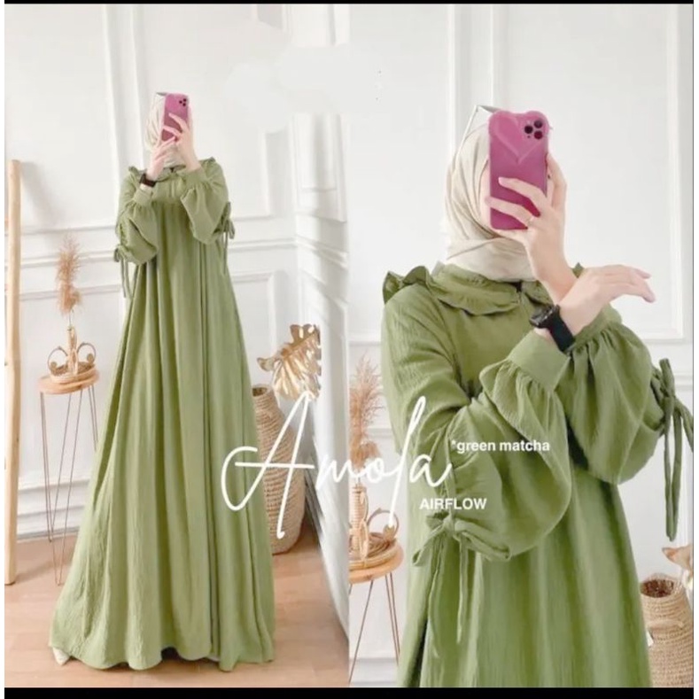 NEW// GAMIS AMOLA//BAHAN CRINGKLE AIR FLOW PREMIUM//GAMIS TERBARU AMOLA//