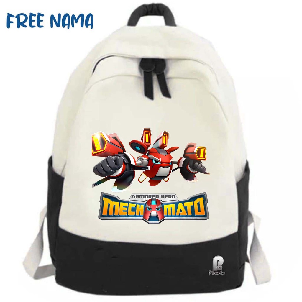 TAS RANSEL BACKPACK ANAK SEKOLAH MOTIF KARTUN MECHAMATO UNISEX (FREE NAMA)