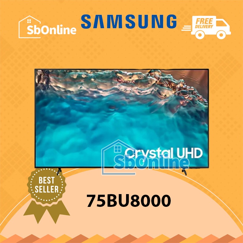 Samsung 75BU8000 75 Inch Crystal UHD 4K Smart LED TV UA75BU8000KXXD