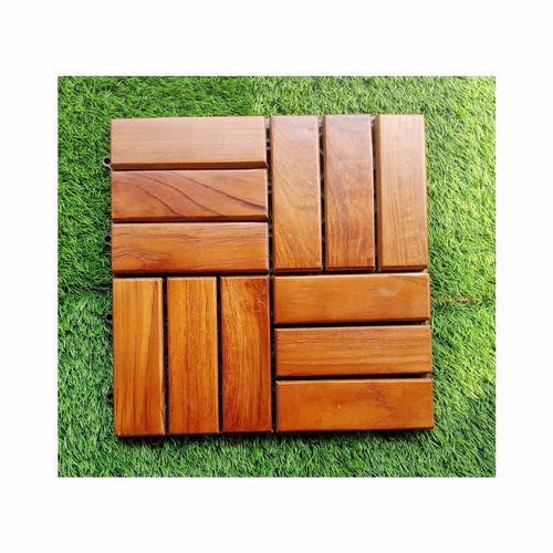 decking tile lantai kayu jati bongkar pasang 30x30 cm