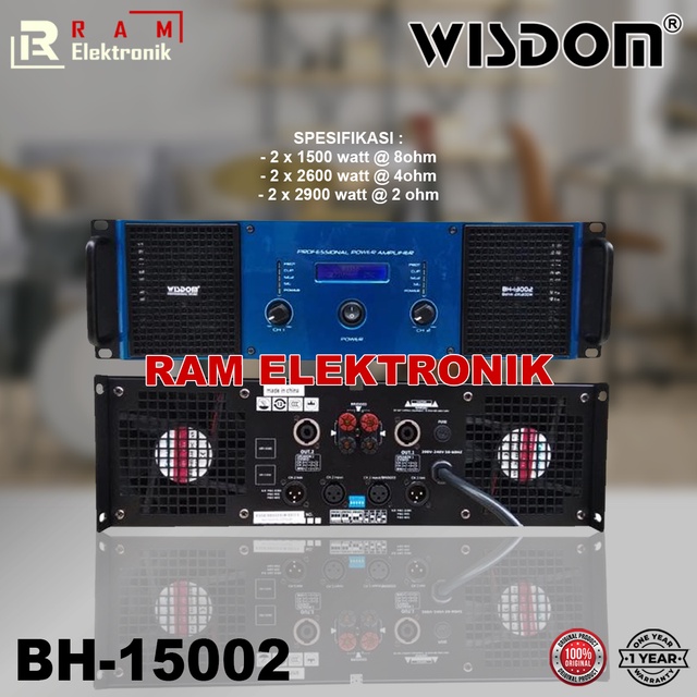 Power Amplifier WISDOM BH15002 / BH-15002  2 Channel Original