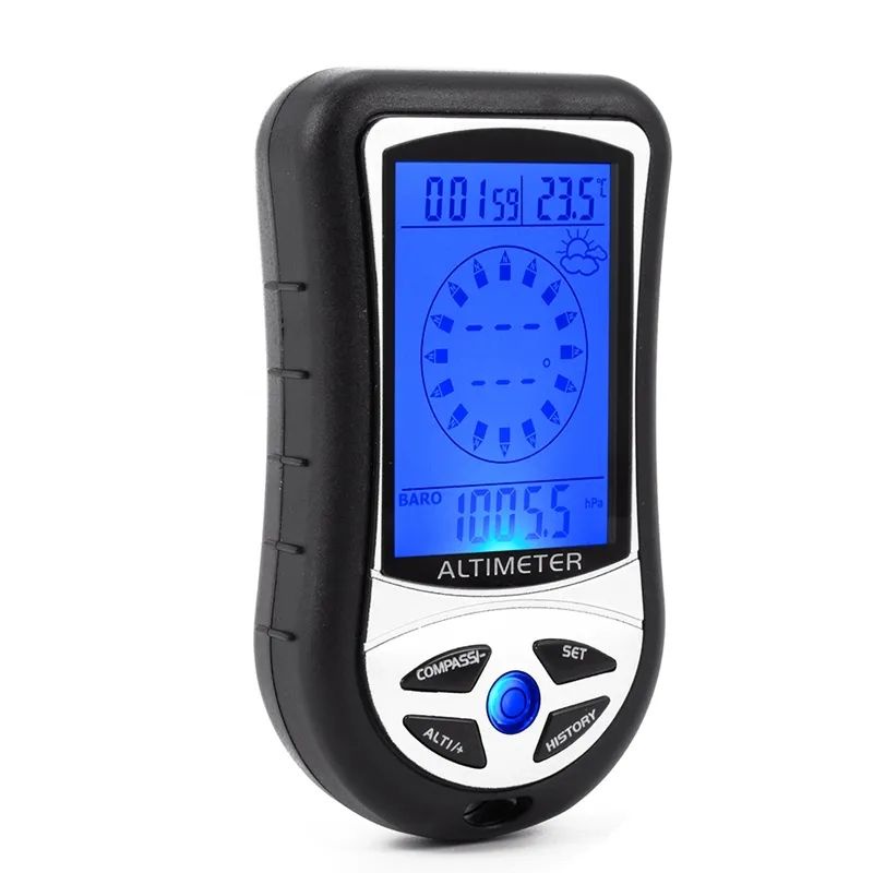 GPS Kompas Barometer Thermometer Altimeter 8 in 1 Navigasi Olahraga Luar Ruangan Portable