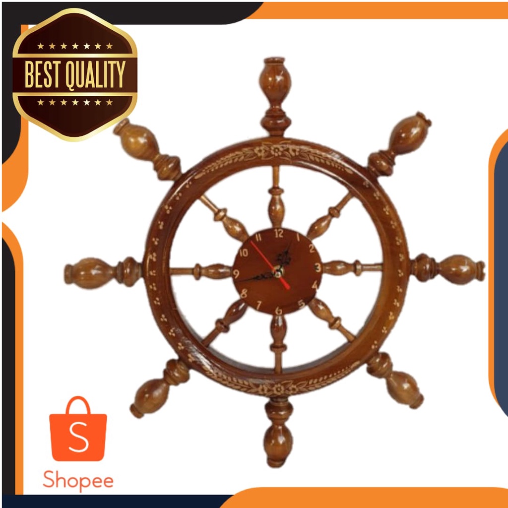 jam kayu jati nahkoda besar
