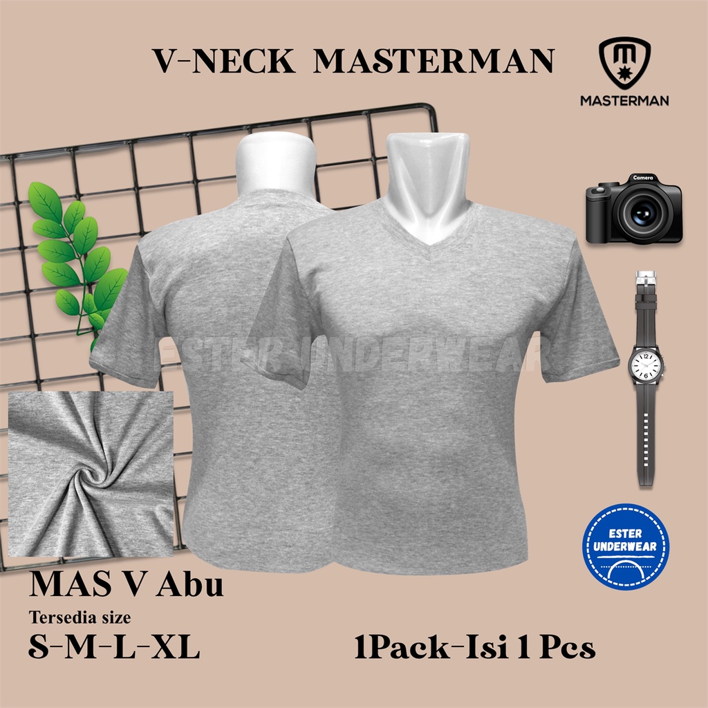 Kaos Dalam MASTERMAN V-NECK ABU-ABU ISI 1