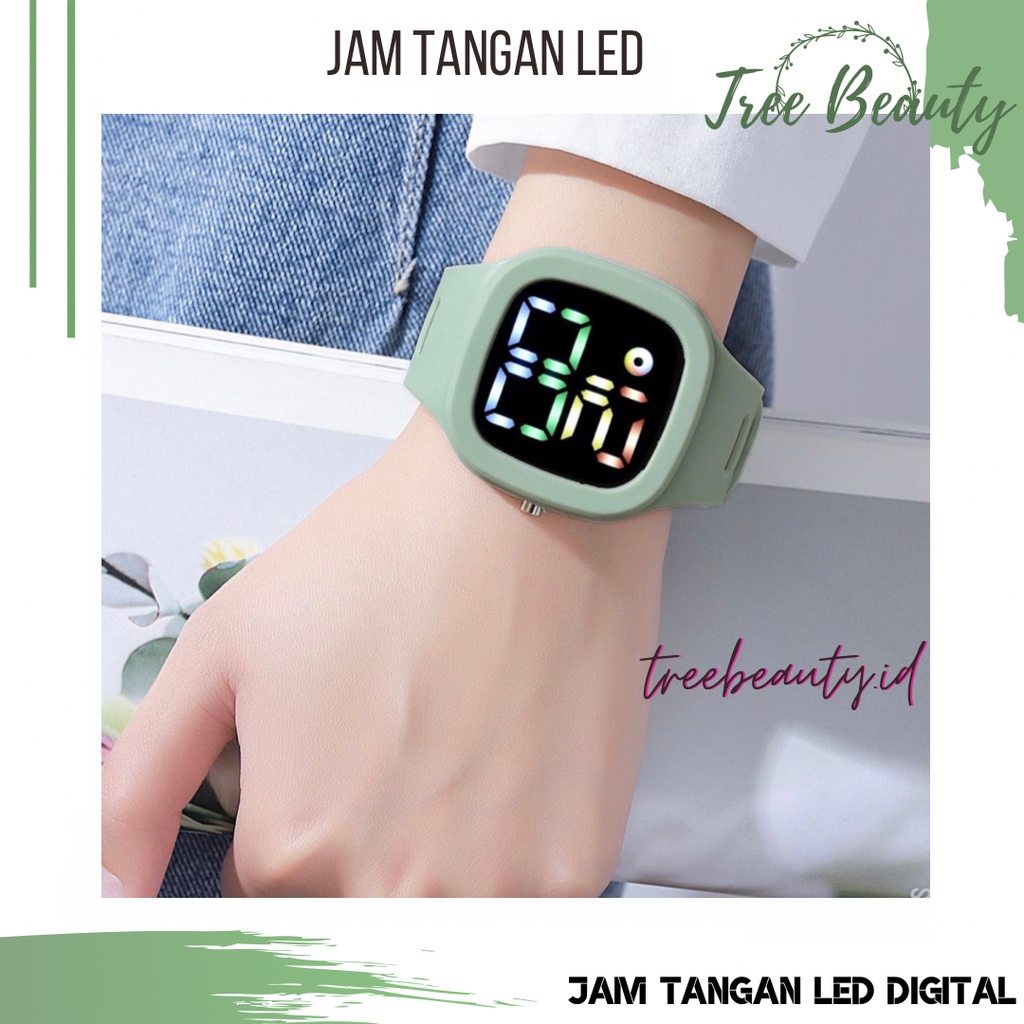 WBS Jam Tangan LED Digital Pria Wanita Rubber Tahan Air Electronic Fashion Couple Anak Remaja Import Premium M139 RM009