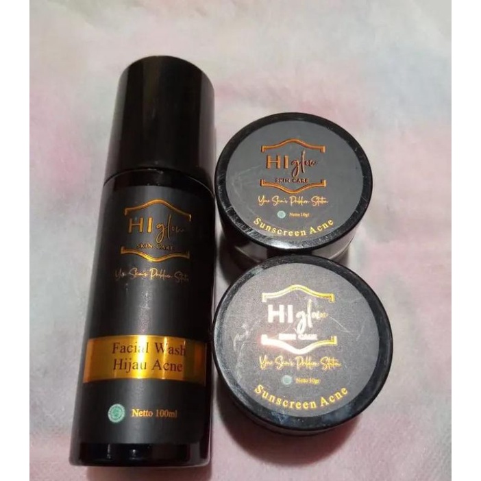 Hi glow skincare paket custome kode acne ac1, AC2, ac3, ac4