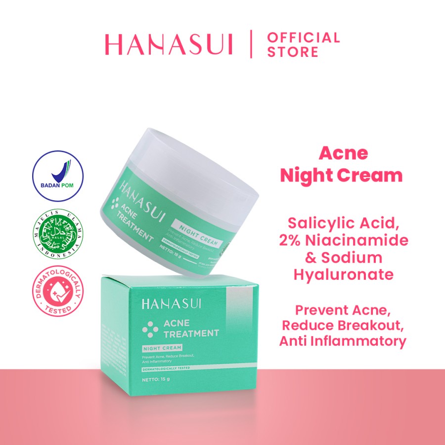 Hanasui Acne Treatment Night Cream / Krim malam hanasui