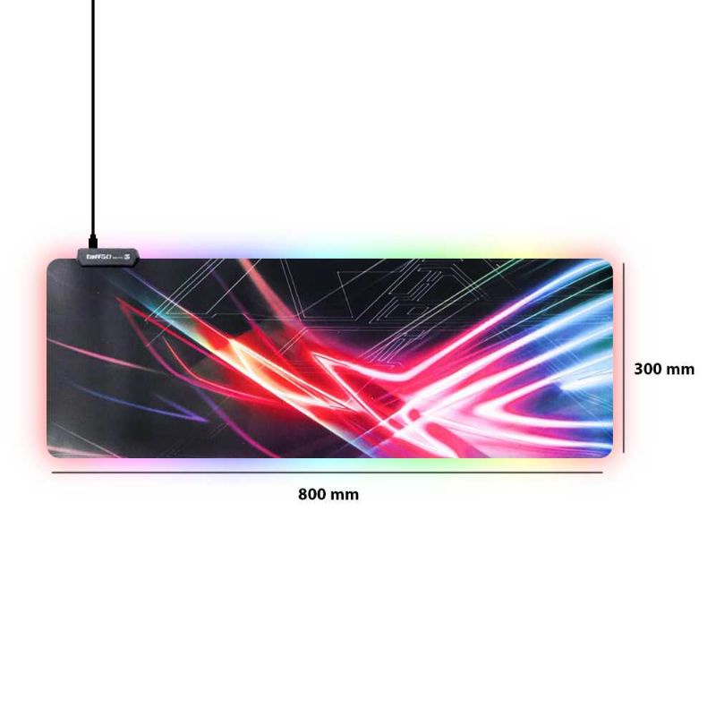 TaffGO Gaming Mouse Pad Illuminated LED RGB 800x300x4mm GMS-WT5 Multi Color Warna Warni Ukuran Besar