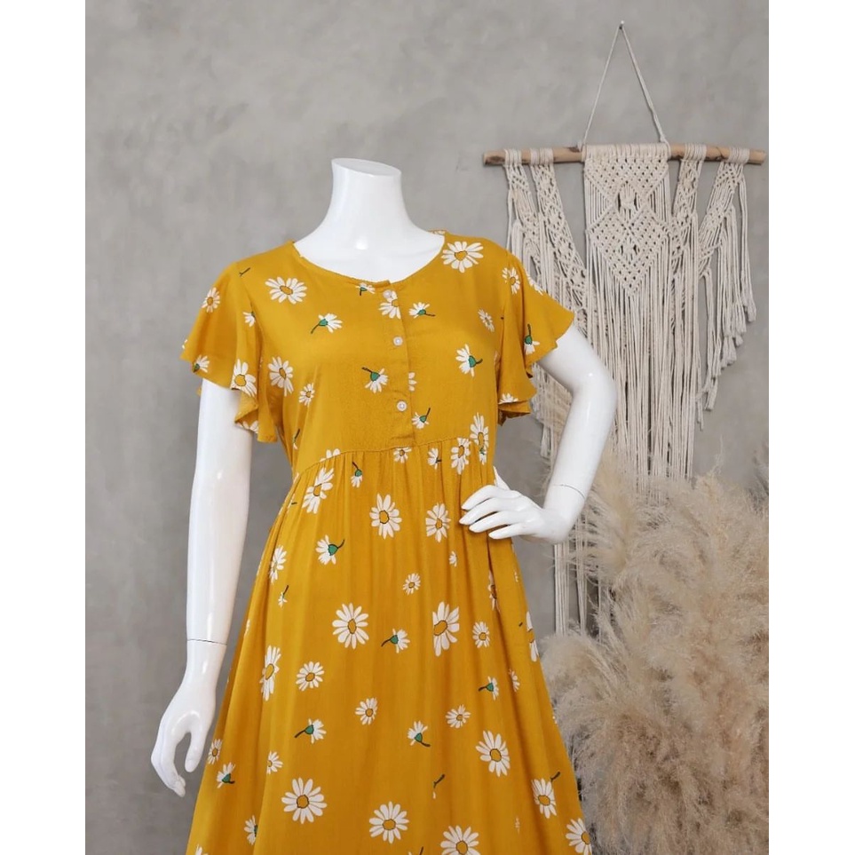 Lyla dress by Oriani Daster Long dress JUMBO LD 140 &amp; LD 120 Lengan Lonceng | LL Oriani