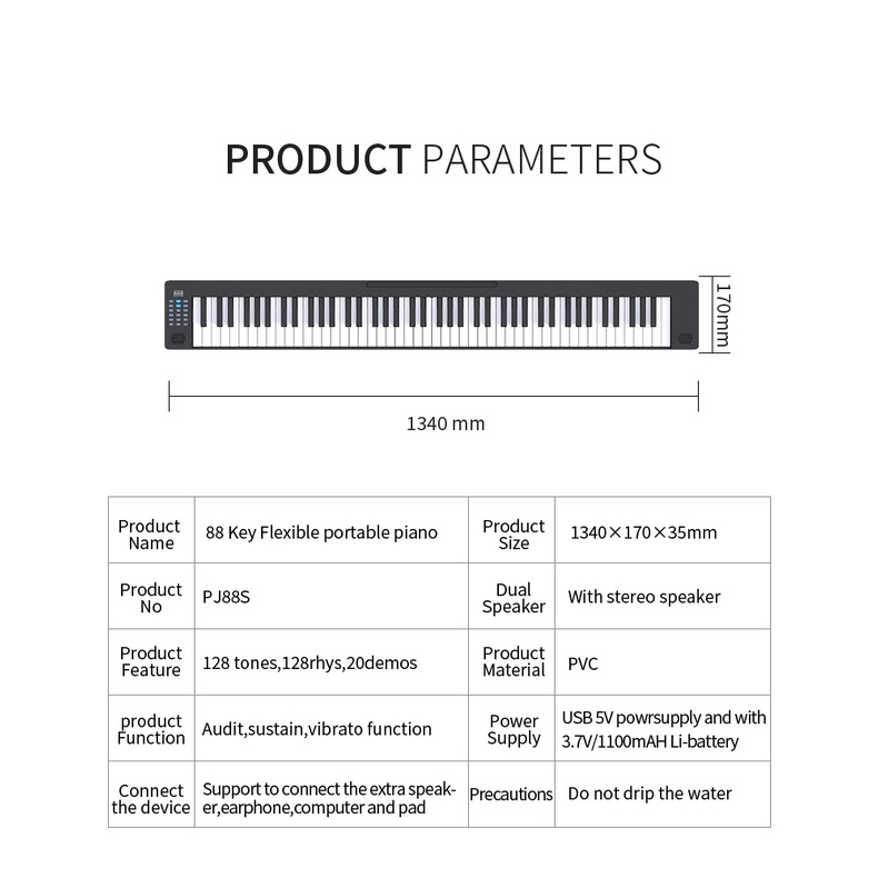 Piano lipat 88 keys profesional multi-fungsi alat musik dewasa portabel smart electric piano bluetooth keyboard