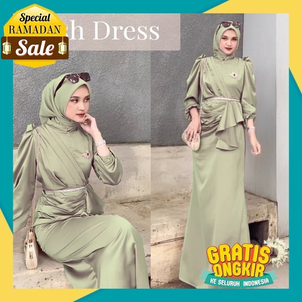 Model Gamis Terbaru 2022 Hitam Polos Simpel Modern Remaja Dress Eticha Wanita Muslim Pesta Elegan Me