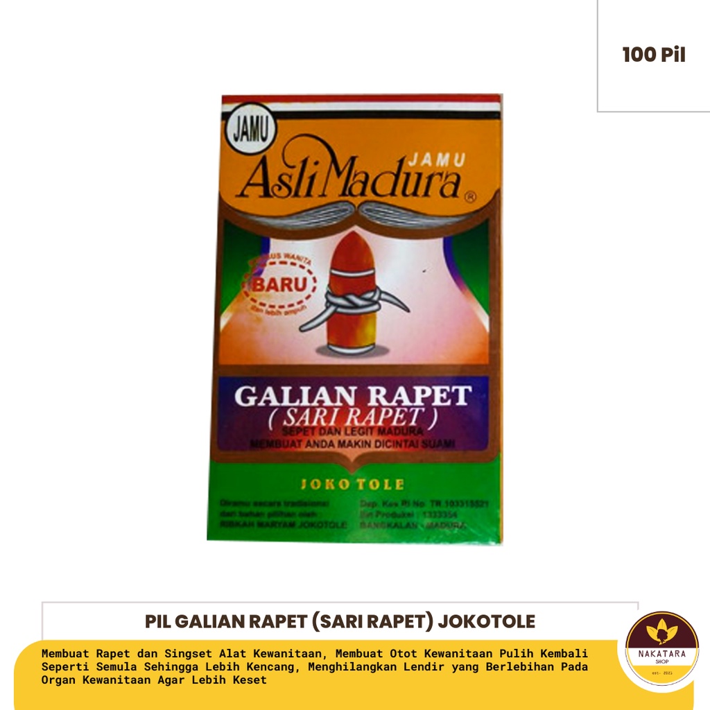 JAMU SARI RAPET ISI 100 PIL ASLI MADURA