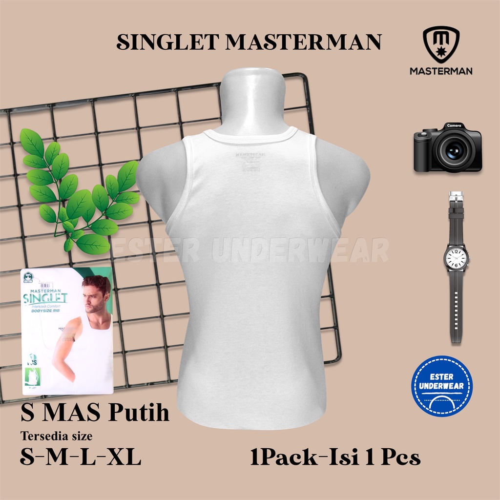 Kaos Singlet MASTERMAN PUTIH ISI 1