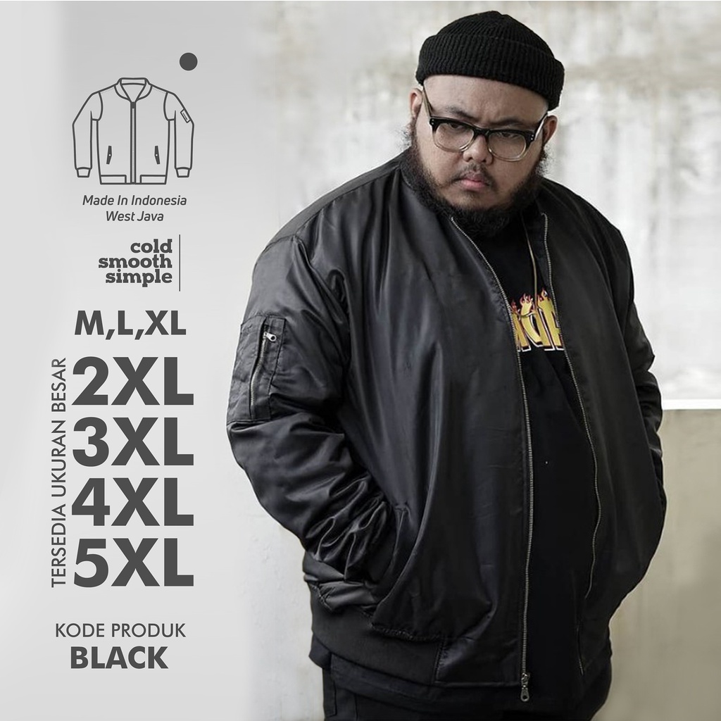 Jaket Bomber Pria Jumbo BIg Size 3XL 4XL 5XL