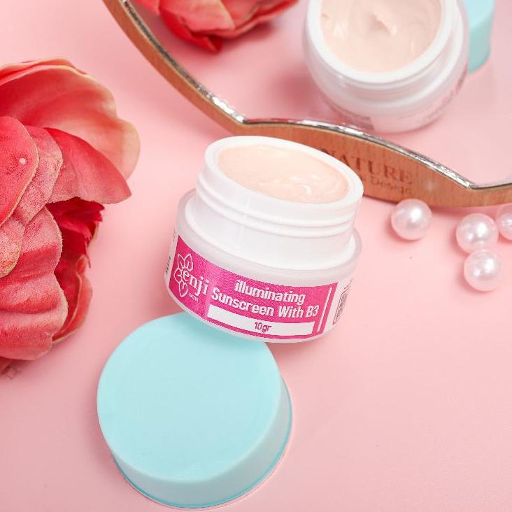 ♣ SUNSCREEN ILUMINATING B3" ENJI SKINCARE/ cream siang membuat glowing anti acne dengan SPF 30  ۩