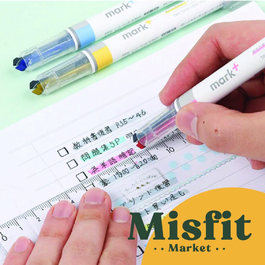 

D3W! Kokuyo Mark+ TWO TONE Highlighter Color Marker Pen