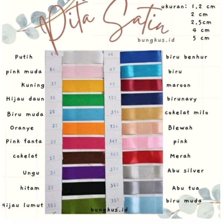 Pita Satin Polos | Pita Hias | Pita Murah | Pita Terlaris