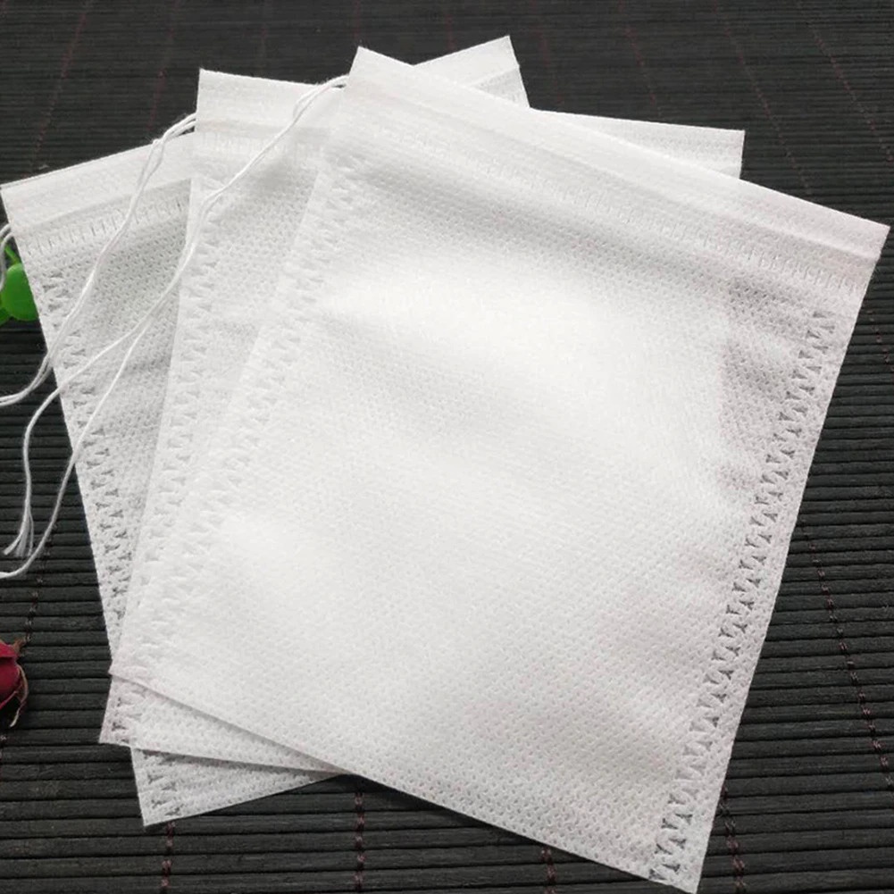 Kantung Filter Saringan Teh Tea bag Drawstring Disposable 100 PCS - M100 - White