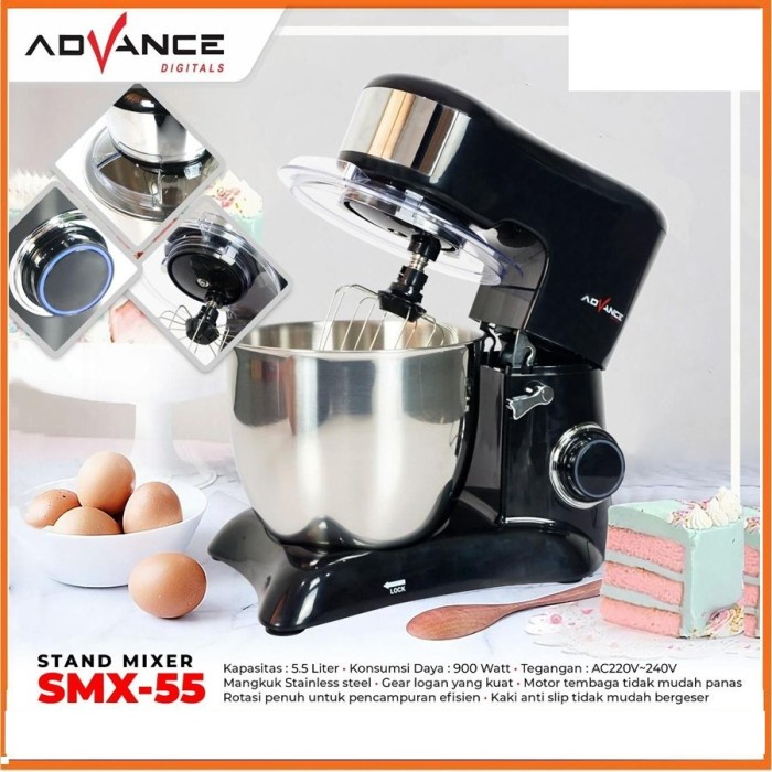 Advance SMX 55 Stand mixer Com 5.5 Liter Standing Mixer Dengan Mangkuk BERGARANSI RESMI MANTAP