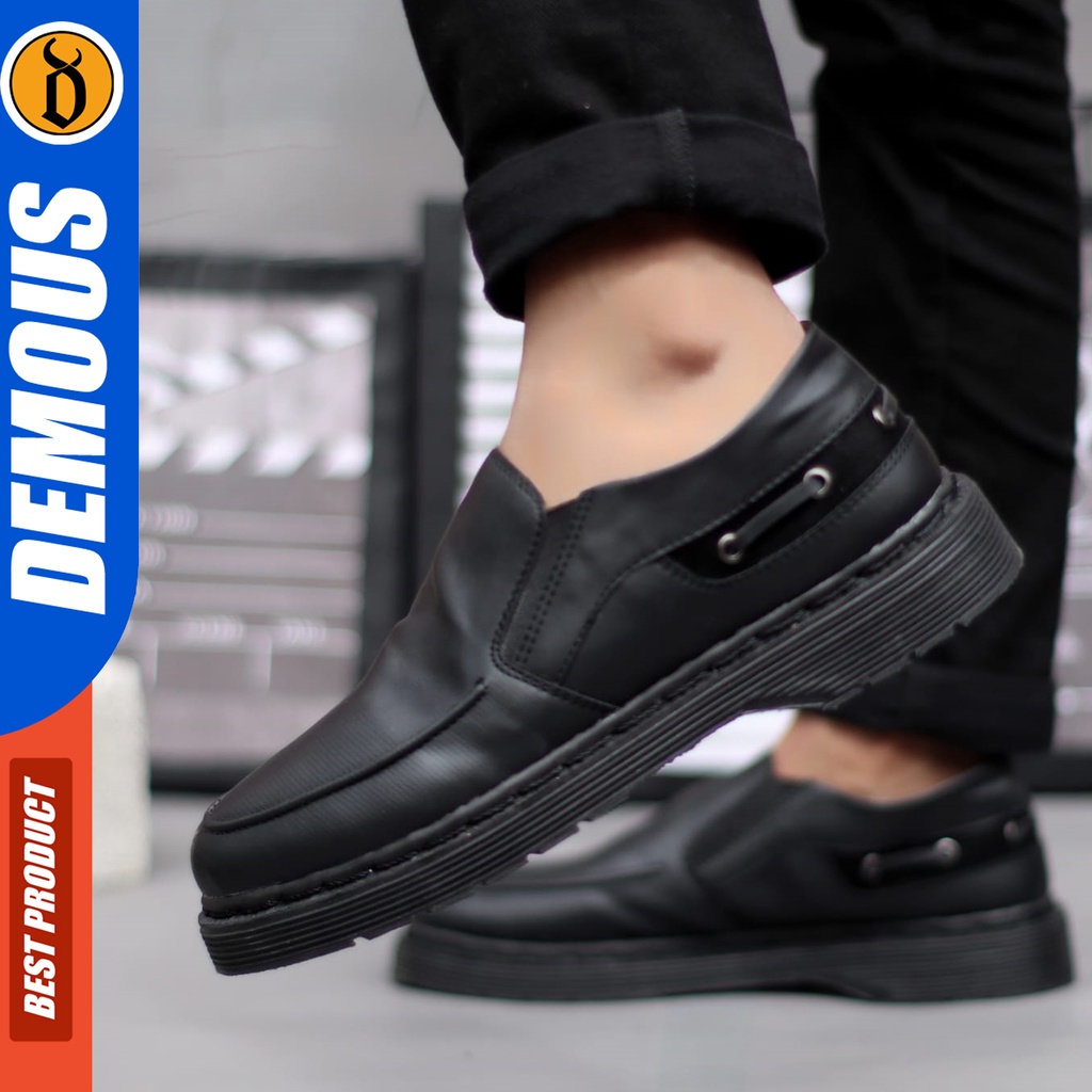DEMOUS Nobunaga - Sepatu Pantofel Formal Docmart Slop Casual Kerja Pria