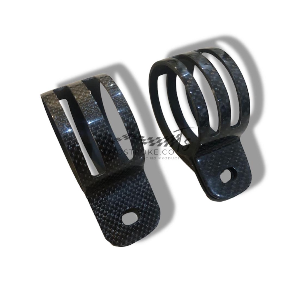 Klem Knalpot 2 tak Carbon Fiber / Bracket Dudukan Silencer 2T 2tak Universal