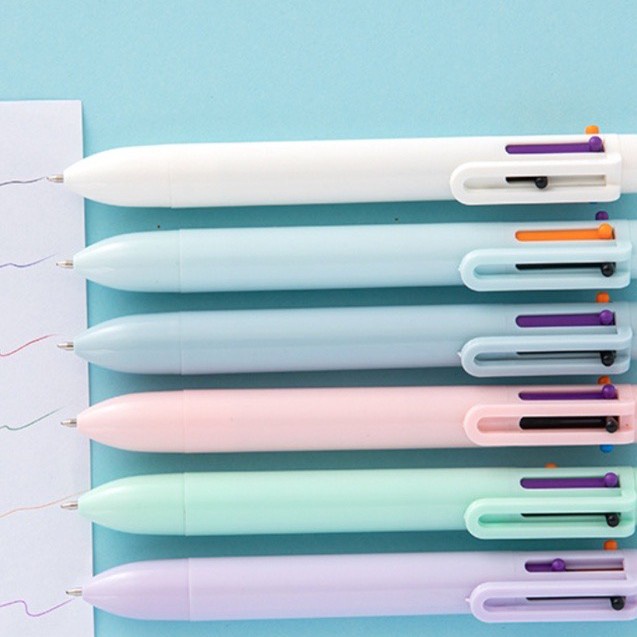 

Pulpen 6 in 1 Warna Warni Cetek Pena Pen Gel 0.7mm Ballpoint Gel Pen
