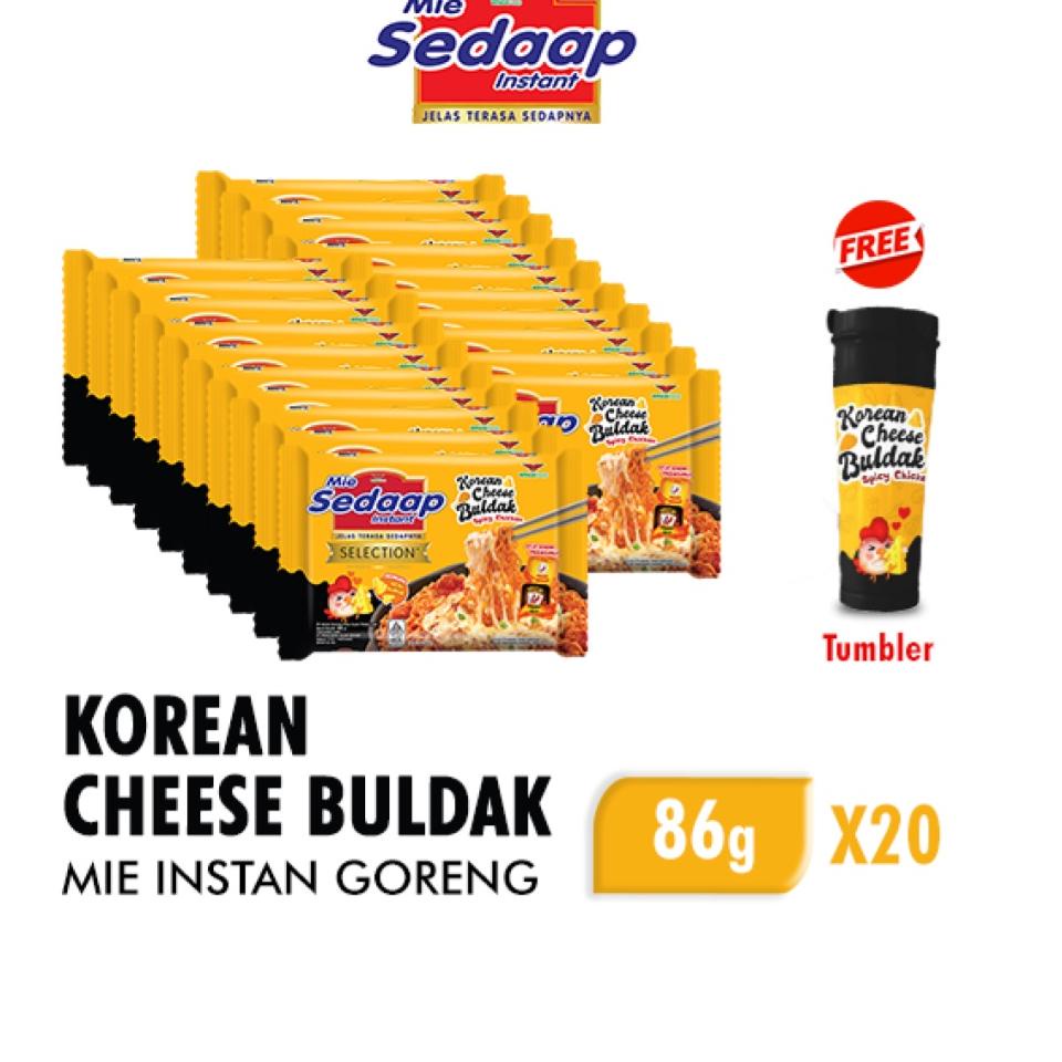 

☏ Mie Sedaap Korean Cheese Buldak 86 gr x20 Free Tumbler ☊