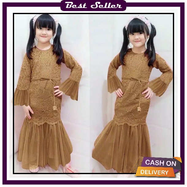 Dress Muslim Anak Pakaian Tanggung Import Murah Syari Gamis Perempuan Model Terbaru Dres Remaja Moti