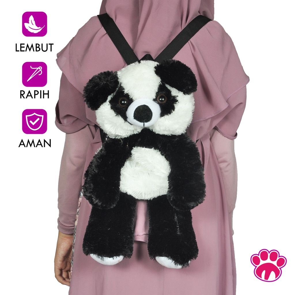 Tas Ransel Gendong Teddy Bear Panda Couple Boneka Anak Dewasa Tiktok Viral Bulu Murah Karakter Lucu 