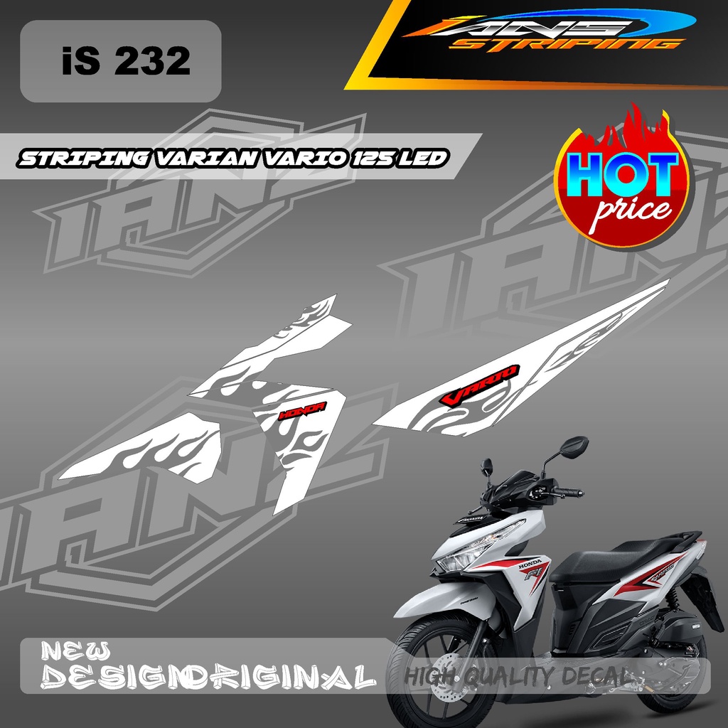 NEW STRIPING DECAL VARIO 125 LED KONSEP TRIBAL API / STIKER HONDA VARIO 125 LED BERBAHAN TIDAK MUDAH PUDAR / STIKER KERETA HONDA VARIO CUSTOM IS232